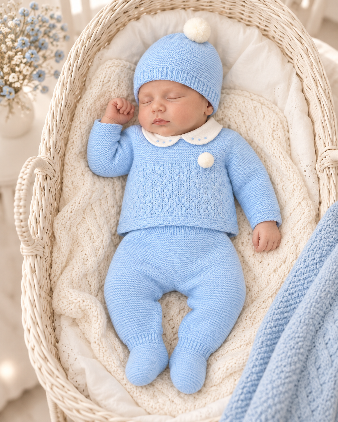 Baby Boy Knitted Romper Set