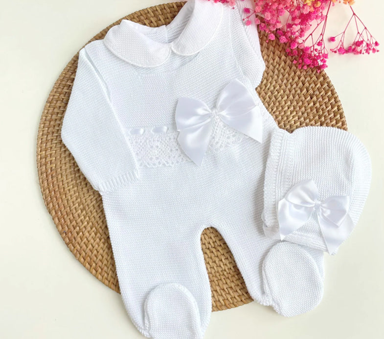 Deluxe Knitted Newborn Romper Set