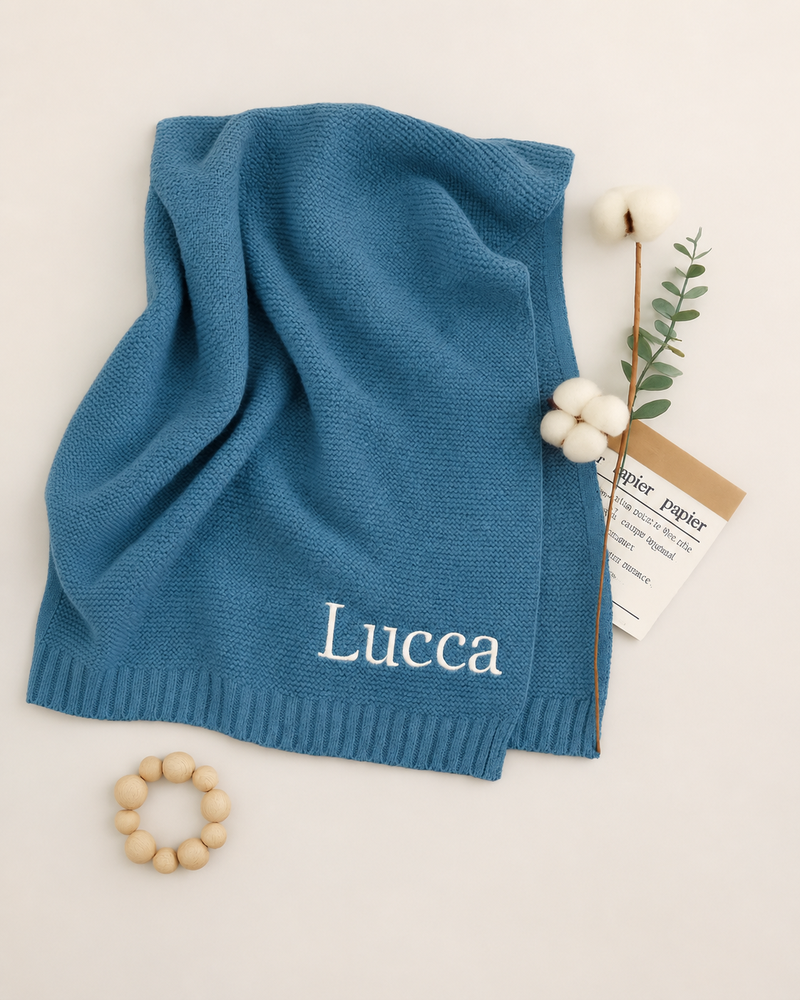 Personalized Baby Knit Blanket Custom Name Embroidered