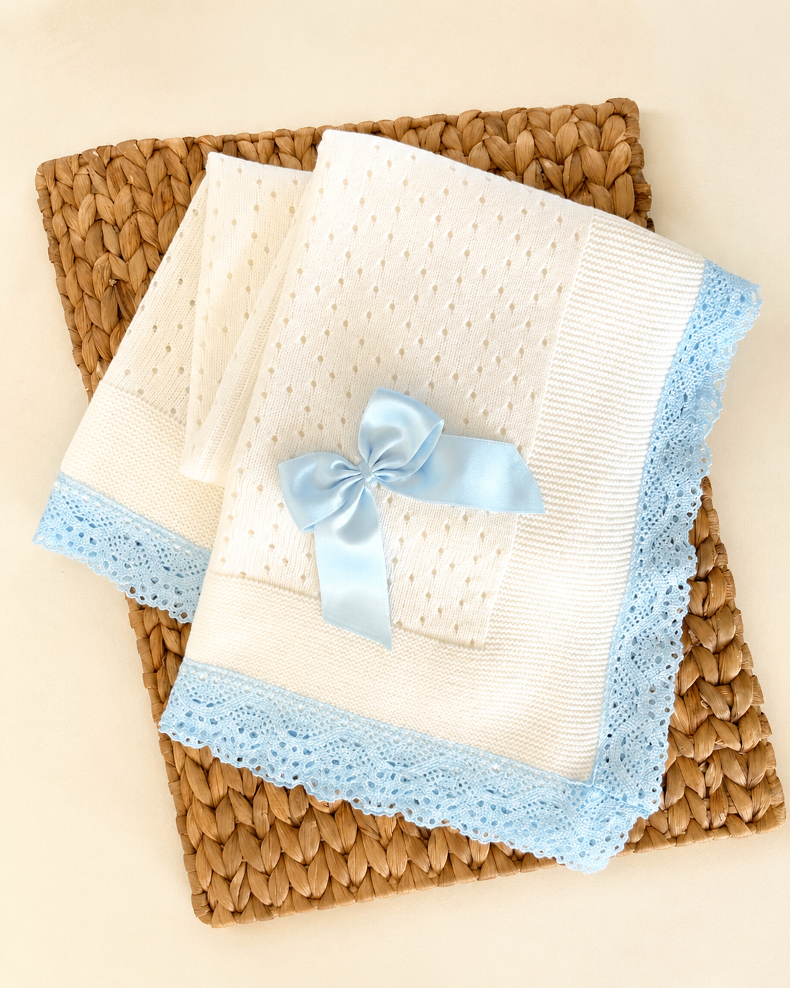 Personalized Knitted Baby Blanket – Soft Baby Receiving Blanket
