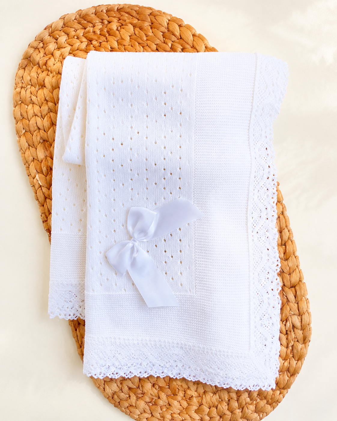 Personalized Knitted Baby Blanket – Soft Baby Receiving Blanket