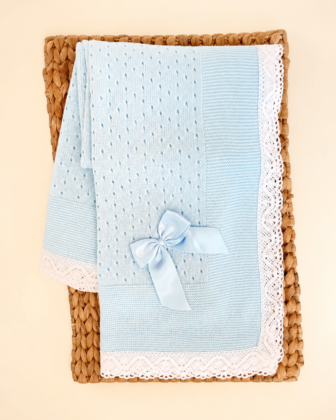 Personalized Knitted Baby Blanket – Soft Baby Receiving Blanket