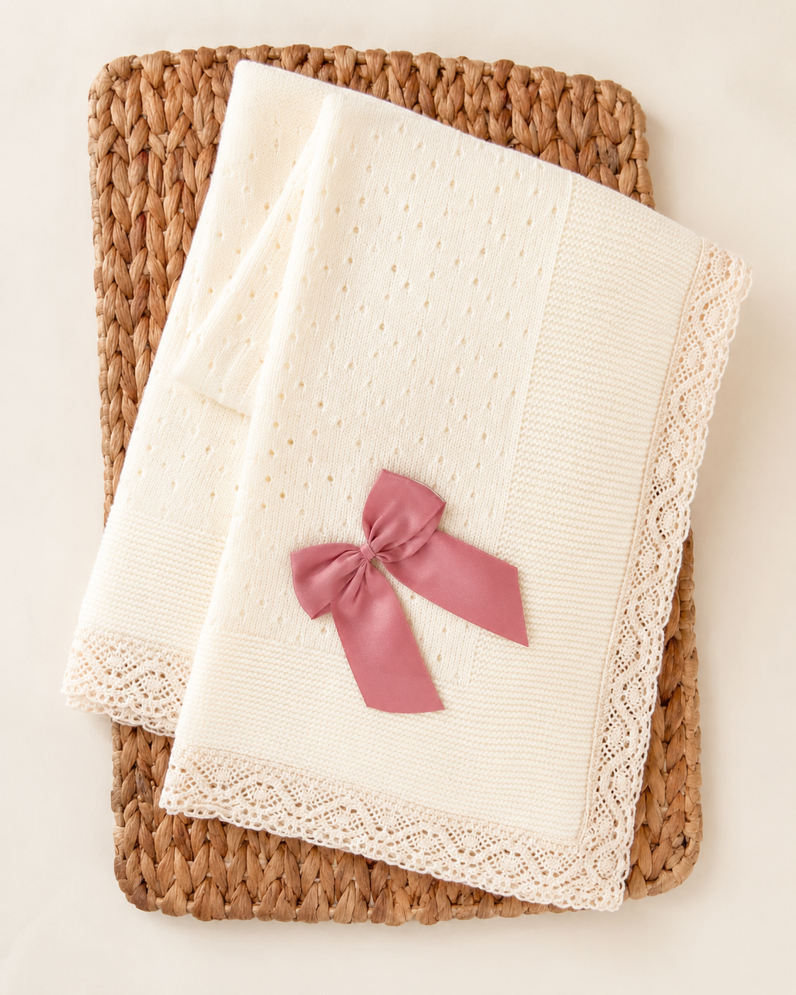 Personalized Knitted Baby Blanket – Soft Baby Receiving Blanket