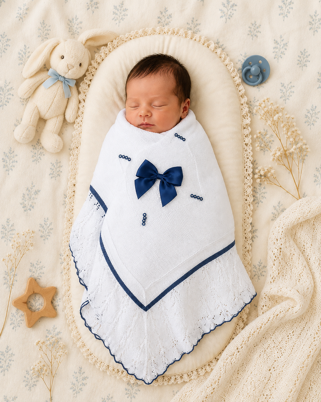 Personalized Knitted Baby Blanket – Soft Baby Receiving Blanket