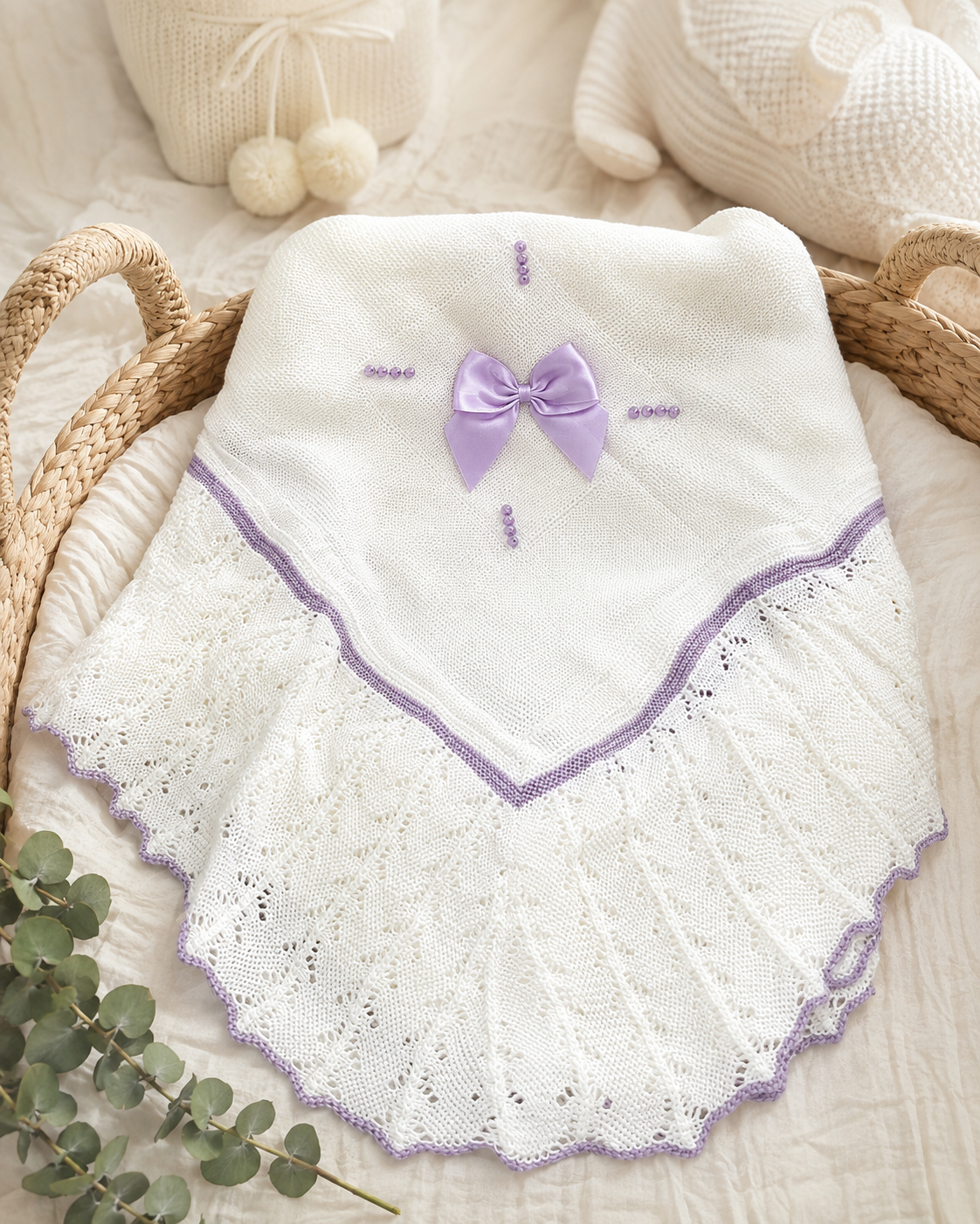 Personalized Knitted Baby Blanket – Soft Baby Receiving Blanket