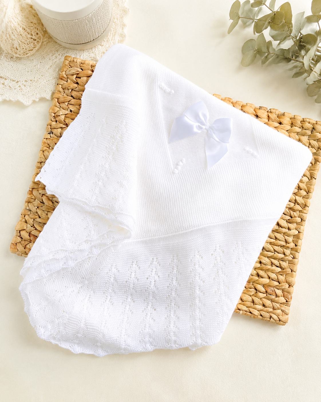 Personalized Knitted Baby Blanket – Soft Baby Receiving Blanket